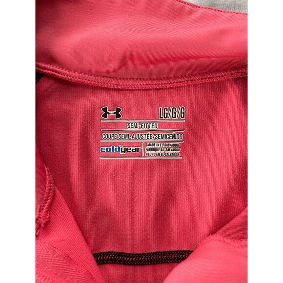Women's Under Armour Semi Fitted 3/4 Zip Pink Pull Over Size Large, Cold Gear - Picture 3 of 6